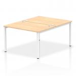 Impulse Back-to-Back 2 Person Bench Desk W1200 x D1600 x H730mm With Cable Ports Maple Finish White Frame - IB00108 17219DY