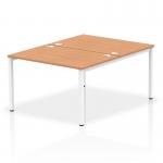 Impulse Back-to-Back 2 Person Bench Desk W1200 x D1600 x H730mm With Cable Ports Oak Finish White Frame - IB00109 17226DY