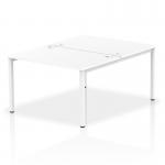 Impulse Back-to-Back 2 Person Bench Desk W1200 x D1600 x H730mm With Cable Ports White Finish White Frame - IB00111 17240DY