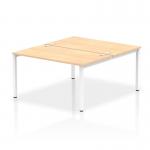 Impulse Back-to-Back 2 Person Bench Desk W1400 x D1600 x H730mm With Cable Ports Maple Finish White Frame - IB00120 17303DY