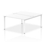 Impulse Back-to-Back 2 Person Bench Desk W1400 x D1600 x H730mm With Cable Ports White Finish White Frame - IB00123 17324DY
