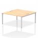 Impulse Back-to-Back 2 Person Bench Desk W1600 x D1600 x H730mm With Cable Ports Maple Finish Silver Frame - IB00126 17345DY