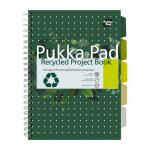 Pukka Pad Recycled Project Book A4 Wirebound 200 Pages Recycled Card Cover (Pack 3) 6050-REC 17354PK