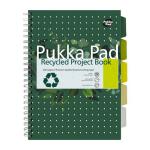 Pukka Recycled Project Book A4 Wirebound 200 Pages Recycled Card Cover (Pack 3) 6050-REC 17354PK