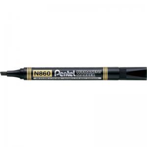 Pentel N860 Permanent Marker Chisel Tip 2.5-7mm Line Black Pack 12 -