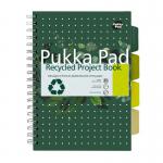 Pukka Pad Recycled Project Book B5 Wirebound 200 Pages Recycled Card Cover (Pack 3) 6052-REC 17382PK