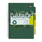 Pukka Recycled Project Book B5 Wirebound 200 Pages Recycled Card Cover (Pack 3) 6052-REC 17382PK