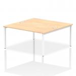 Impulse Back-to-Back 2 Person Bench Desk W1600 x D1600 x H730mm With Cable Ports Maple Finish White Frame - IB00132 17387DY