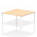 Impulse Back-to-Back 2 Person Bench Desk W1600 x D1600 x H730mm With Cable Ports Maple Finish White Frame - IB00132 17387DY