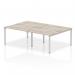 Impulse Back-to-Back 4 Person Bench Desk W1200 x D1600 x H730mm With Cable Ports Grey Oak Finish Silver Frame - IB00137 17422DY