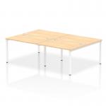 Impulse Back-to-Back 4 Person Bench Desk W1200 x D1600 x H730mm With Cable Ports Maple Finish White Frame - IB00144 17471DY