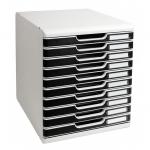 Exacompta Multidrawer System 10 x 26mm Drawers Light GreyBlack 350x288x320mm 302014D 17543EX