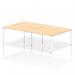 Impulse Back-to-Back 4 Person Bench Desk W1400 x D1600 x H730mm With Cable Ports Maple Finish White Frame - IB00156 17555DY