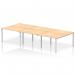 Impulse Back-to-Back 6 Person Bench Desk W1200 x D1600 x H730mm With Cable Ports Maple Finish Silver Frame - IB00174 17681DY