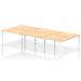 Impulse Back-to-Back 6 Person Bench Desk W1200 x D1600 x H730mm With Cable Ports Maple Finish White Frame - IB00180 17723DY