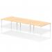 Impulse Back-to-Back 6 Person Bench Desk W1600 x D1600 x H730mm With Cable Ports Maple Finish White Frame - IB00204 17891DY