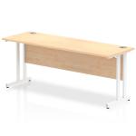 Impulse 1800 x 600mm Straight Desk Maple Top White Cantilever Leg MI002430 17910DY