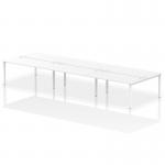 Impulse Back-to-Back 6 Person Bench Desk W1600 x D1600 x H730mm With Cable Ports White Finish White Frame - IB00207 17912DY