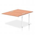 Impulse Back-to-Back Bench Desk Extension Kit W1200 x D1600 x H730mm Beech Finish White Frame - IB00214 17961DY