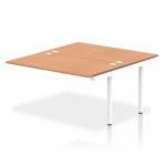 Impulse Back-to-Back Bench Desk Extension Kit W1400 x D1600 x H730mm Oak Finish White Frame - IB00229 18066DY