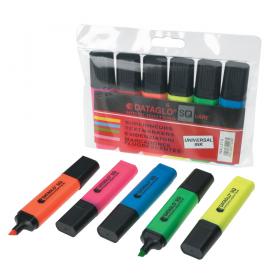 ValueX Flat Barrel Highlighter Pen Chisel Tip 1-5mm Line Assorted Colours (Pack 6) - 7910BX6 18106HA