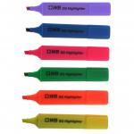 ValueX Flat Barrel Highlighter Pen Chisel Tip 1-5mm Line Assorted Colours (Pack 6) - 8440WT6 18106HA