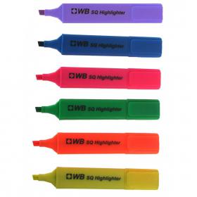 ValueX Flat Barrel Highlighter Pen Chisel Tip 1-5mm Line Assorted Colours (Pack 6) - 8440WT6 18106HA