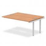 Impulse Back-to-Back Bench Desk Extension Kit W1600 x D1600 x H730mm Oak Finish Silver Frame - IB00235 18108DY