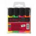 ValueX Flat Barrel Highlighter Pen Chisel Tip 1-5mm Line Assorted Colours (Pack 4) - 7910WT4 18120HA