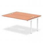 Impulse Back-to-Back Bench Desk Extension Kit W1600 x D1600 x H730mm Beech Finish White Frame - IB00238 18129DY