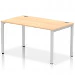 Impulse Single Row Bench Desk W1400 x D800 x H730mm Maple Finish Silver Frame - IB00258 18262DY