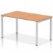 Impulse Single Row Bench Desk W1400 x D800 x H730mm Oak Finish Silver Frame - IB00259 18269DY