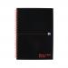 Black n Red A4 Wirebound Hard Cover Notebook Recycled Ruled 140 Pages Black/Red (Pack 5) - 100080189 18271HB
