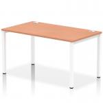 Impulse Single Row Bench Desk W1400 x D800 x H730mm Beech Finish White Frame - IB00262 18290DY