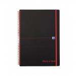 Black n Red A4 Wirebound Polypropylene Cover Notebook Ruled 140 Pages BlackRed (Pack 5) - 100080166 18292HB