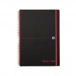 Black n Red A4 Wirebound Polypropylene Cover Notebook Ruled 140 Pages Black/Red (Pack 5) - 100080166 18292HB