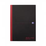 Black n Red A4 Casebound Hard Cover Notebook Recycled Ruled 192 Pages (Pack 5) - 100080530 18313HB