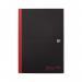 Black n Red A4 Casebound Hard Cover Notebook Recycled Ruled 192 Pages (Pack 5) - 100080530 18313HB