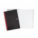 Black n Red A4 Casebound Hard Cover Notebook Recycled Ruled 192 Pages (Pack 5) - 100080530 18313HB