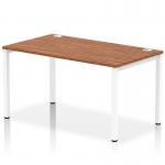 Impulse Single Row Bench Desk W1400 x D800 x H730mm Walnut Finish White Frame - IB00266 18318DY