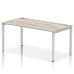 Impulse Single Row Bench Desk W1600 x D800 x H730mm Grey Oak Finish Silver Frame - IB00269 18339DY