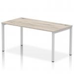 Impulse Single Row Bench Desk W1600 x D800 x H730mm Grey Oak Finish Silver Frame - IB00269 18339DY