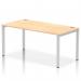 Impulse Single Row Bench Desk W1600 x D800 x H730mm Maple Finish Silver Frame - IB00270 18346DY