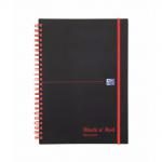 Black n Red A5 Wirebound Polypropylene Cover Notebook Recycled Ruled 140 Pages BlackRed (Pack 5) - 100080221 18355HB