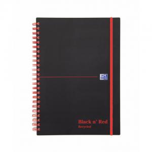 Black n Red A5 Wirebound Polypropylene Cover Notebook Recycled Ruled