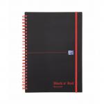 Black n Red A5 Wirebound Polypropylene Cover Notebook Recycled Ruled 140 Pages Black/Red (Pack 5) - 100080221 18355HB