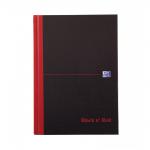 Black n Red A5 Casebound Hard Cover Notebook Ruled 192 Pages BlackRed (Pack 5) - 100080459 18362HB