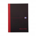 Black n Red A5 Casebound Hard Cover Notebook Ruled 192 Pages Black/Red (Pack 5) - 100080459 18362HB