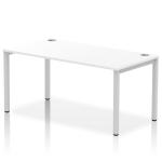 Impulse Single Row Bench Desk W1600 x D800 x H730mm White Finish Silver Frame - IB00273 18367DY
