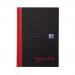 Black n Red A6 Casebound Hard Cover Notebook Ruled 192 Pages Black/Red (Pack 5) - 100080429 18369HB